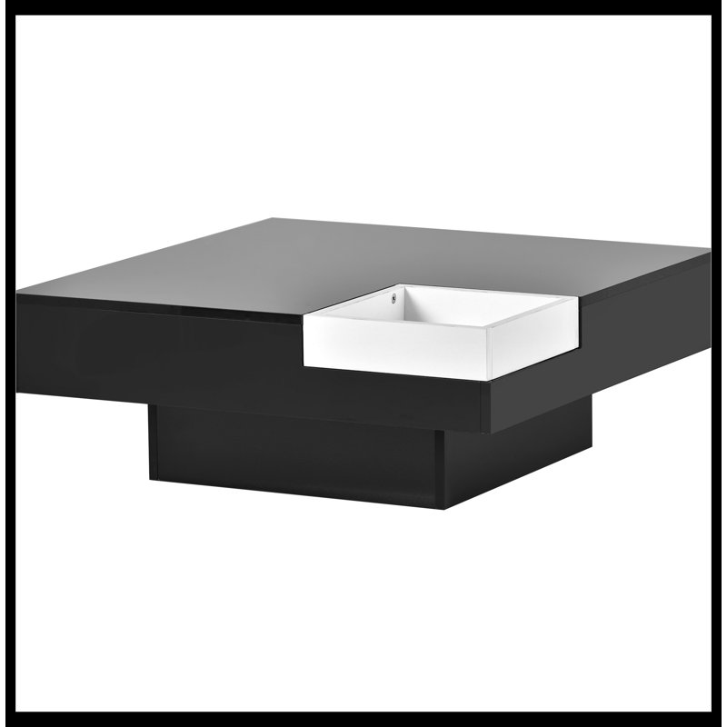 Table basse carrée Jaycelynn, Noir / blanc