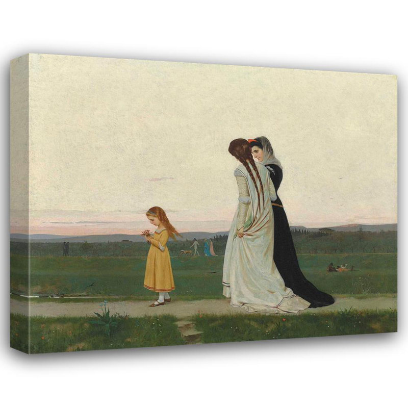 «The Evening Walk-Environs of Florence» par Raffaello Sorbi - Art mural sur toile tendue avec châssis, H 24 po x l 17 po