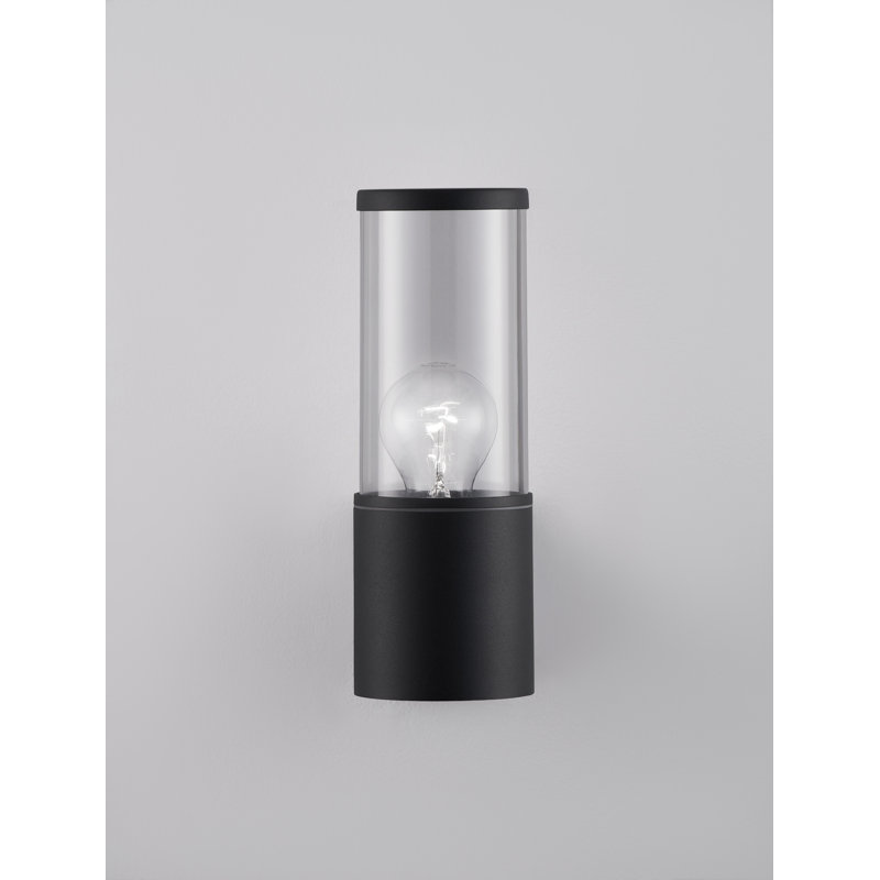 Dark Grey Metal Bollard Light, 25cm H x 9cm W x 12cm D