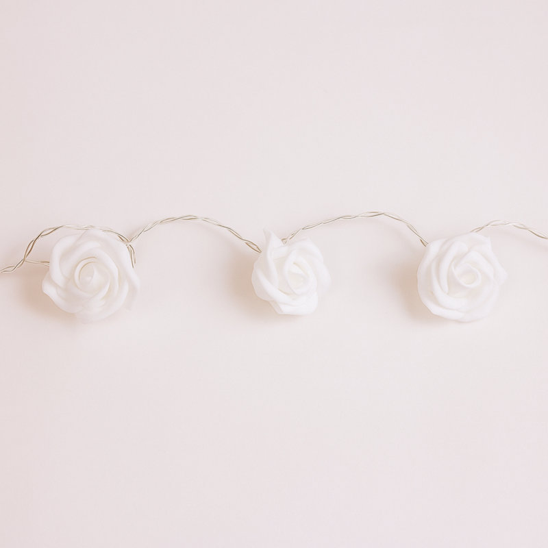 3-Pack 20 LED Rose Flower String Lights – 9.5ft Warm White, 5mm Bulbs