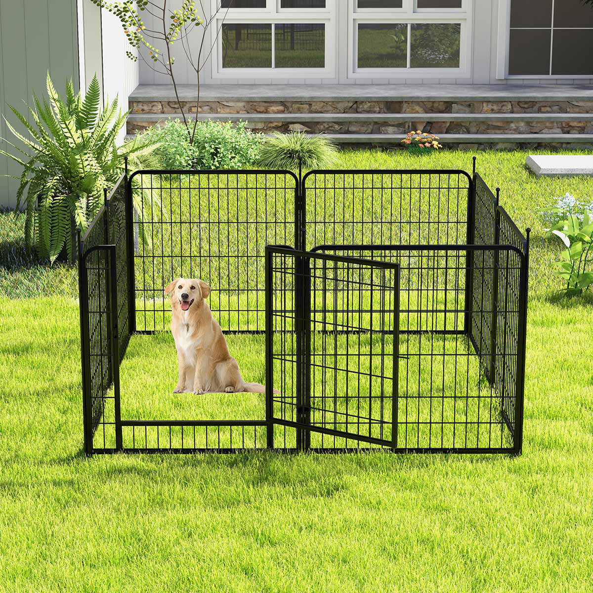 TOLOYE 31.49'' H 16 Panel Metal Exercise Pen With Door | Wayfair