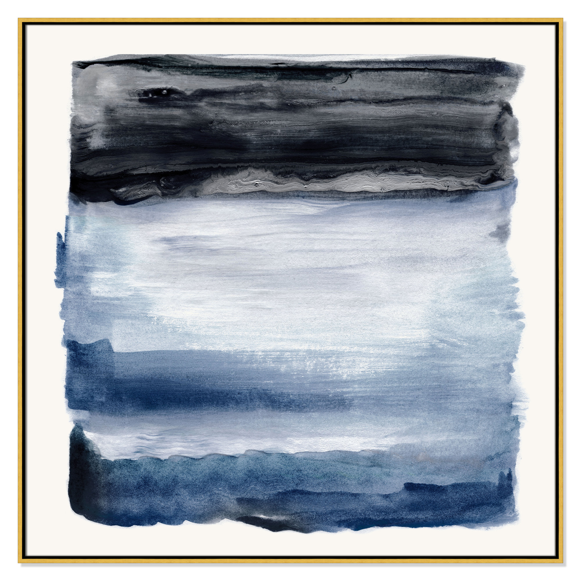 Navy Sky I Print by Nan, 46.5" H x 46.5" W, Gold