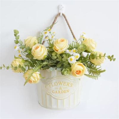 Couronne de linteau artificielle à fleurs séchées