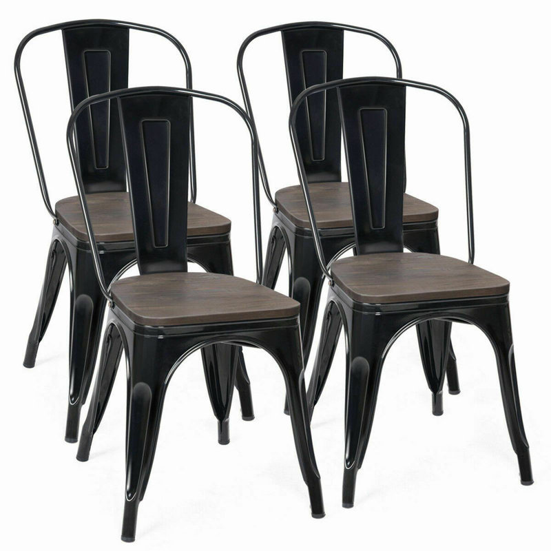 Galway Stacking Side Chair, Black/Gray