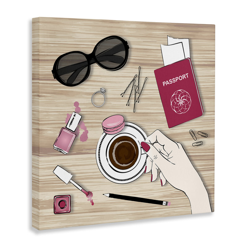 «On My Desk View», art mural sur toile par Martina Pavlova, H 36 po x l 36 po