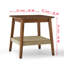Table d'appoint de style Mid-Century de 23 po avec tablette tissée, table d'appoint Boho avec rangement, tables de chevet, petite table d'appoint pour canapé de salon, bureau de chambre à coucher, noyer foncé