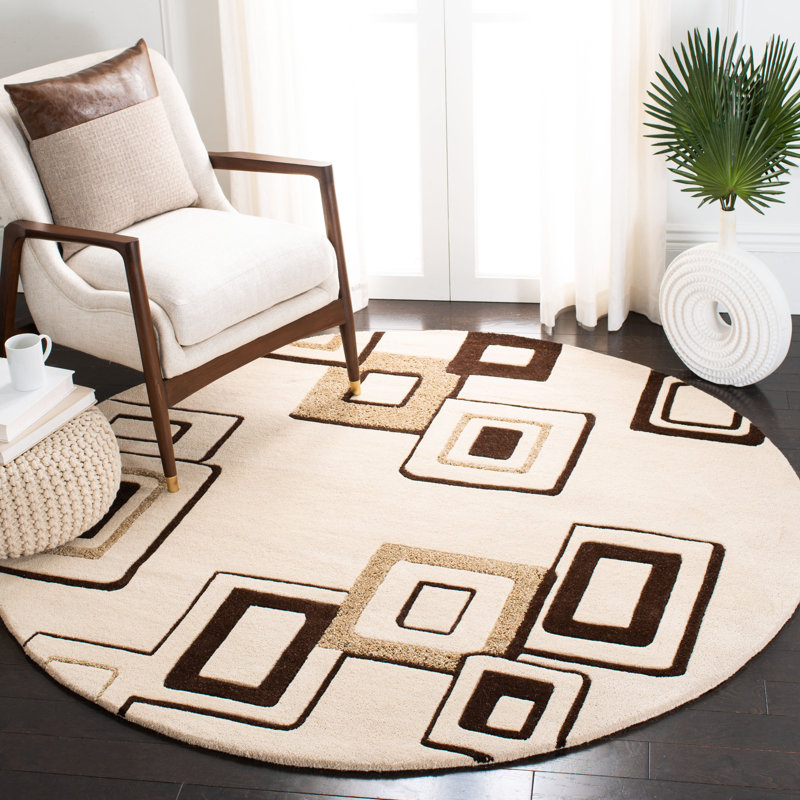 Hand Tufted Wool And Viscose Rug, Round 6'