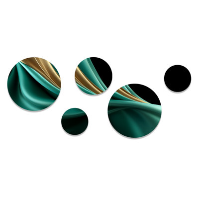 «Abstract Echoes Swirls 3», ensemble de 5 collages abstraits ronds
