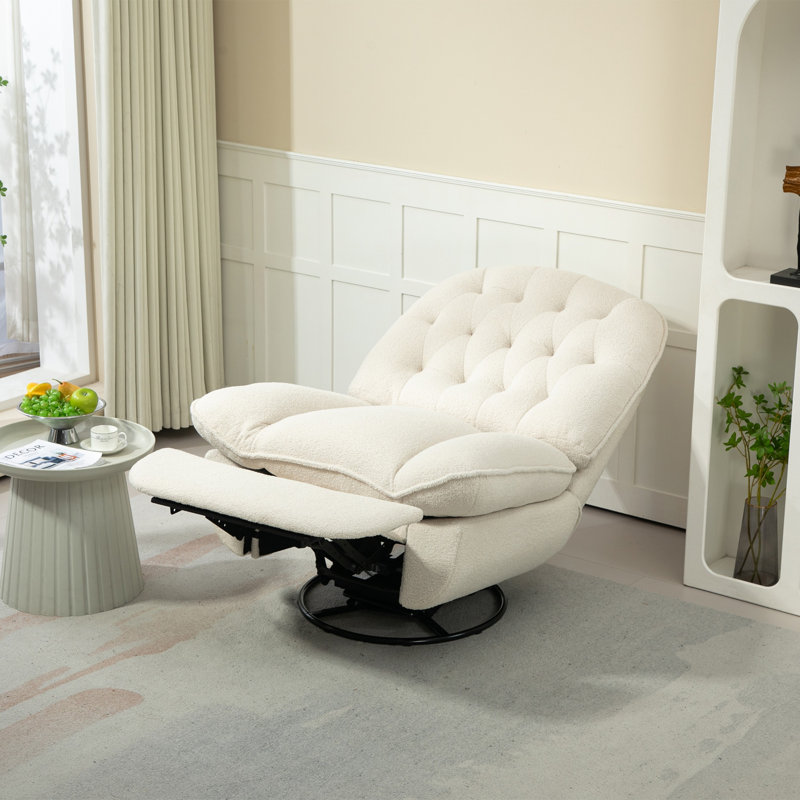 Fauteuil inclinable moderne capitonné, Beige