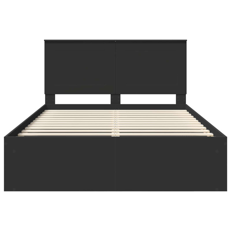 Solid Wood Bed, Kingsize (5'), Black