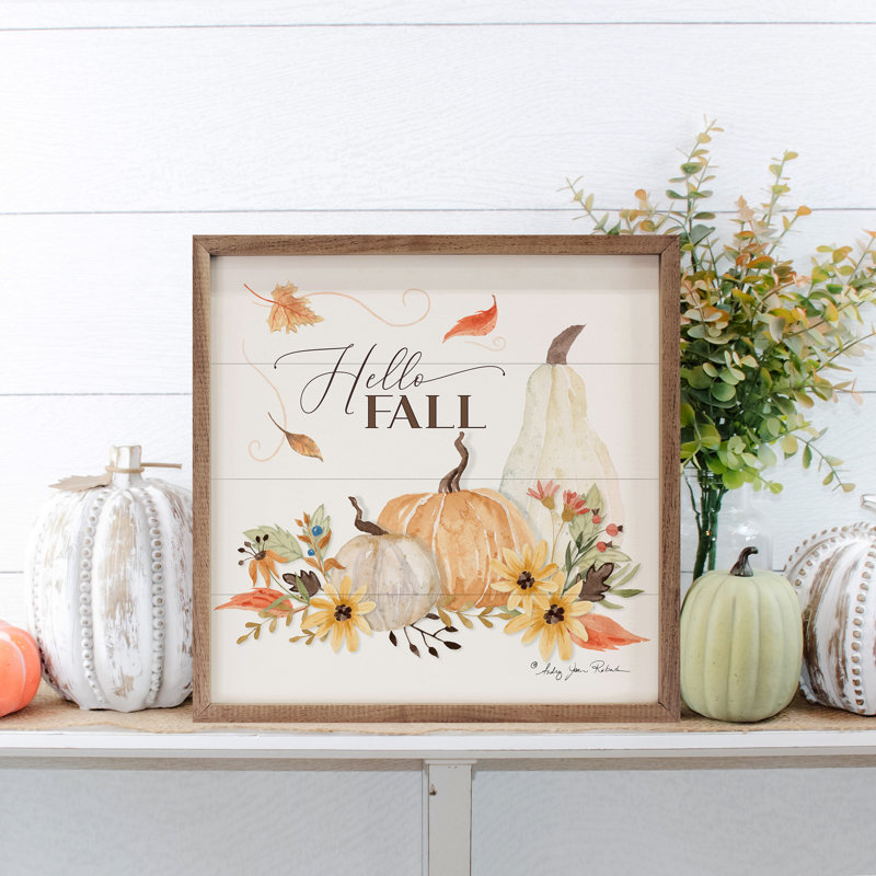 «Hello Fall Pumpkins» par Audrey Jeanne Roberts, H 4 po x l 4 po x P 1 po