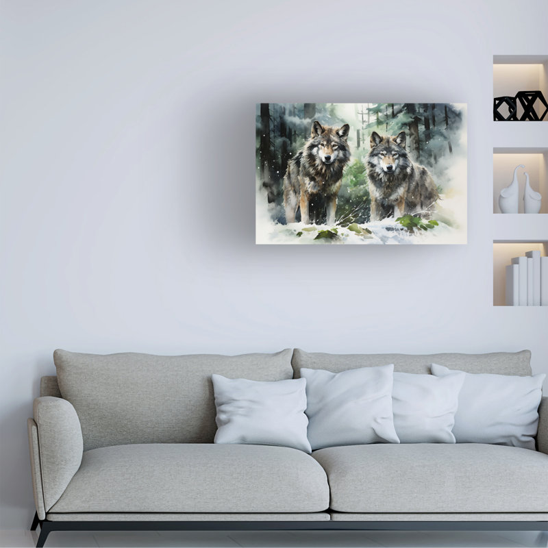«Wild Life Of Predators In Watercolor 9 on Canvas» par Momart, reproduction, H 12 po x l 19 po x P 2 po