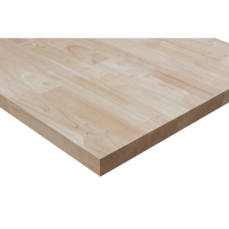Unfinished Hevea Butcher Block Countertop, 120" H x 25" W x 2" D