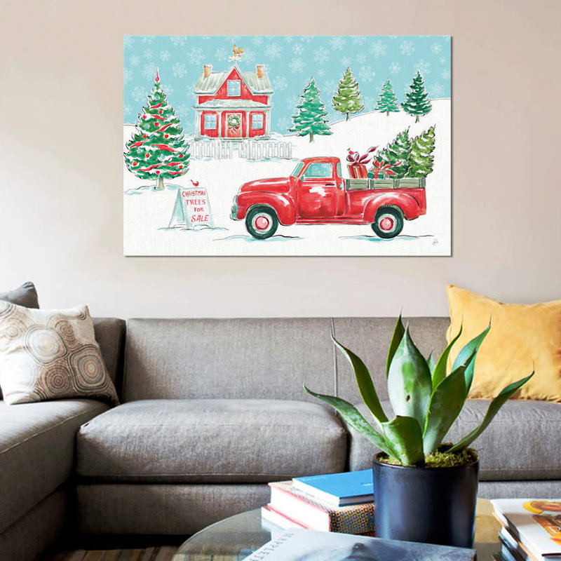 «Christmas In The Country II» par Daphne Brissonnet, impression sur toile tendue, H 26 po x l 40 po x P 1,5 po, Pas de tapis