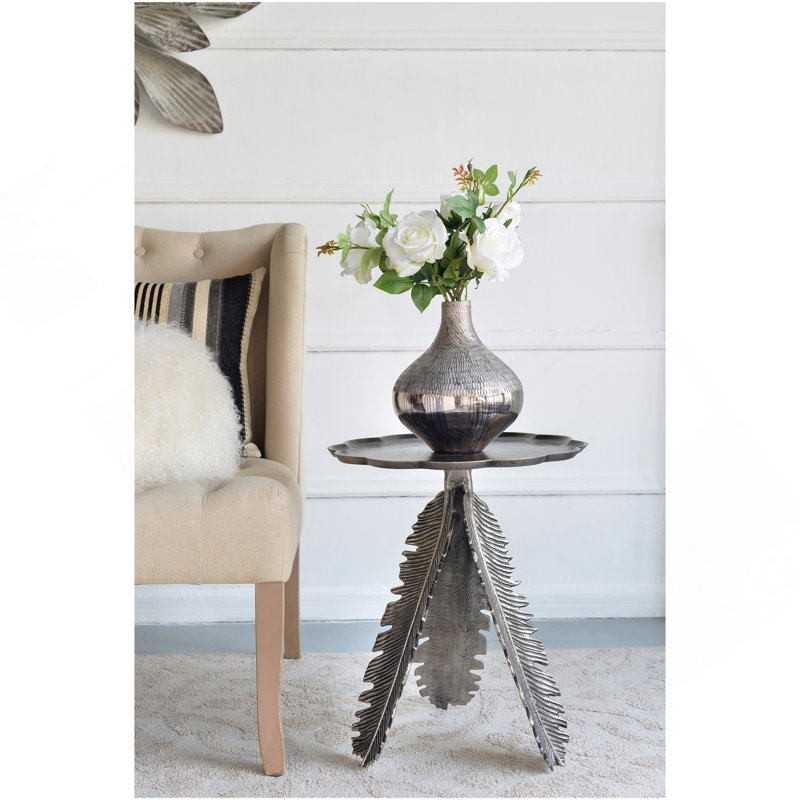 D9x10" Glass Silver Vase
