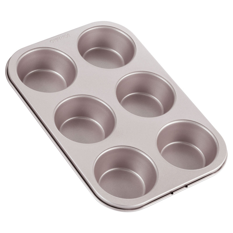 CHEFMADE 6 Cavity Muffin Cake Pan, 1" H x 10" W x 7" D