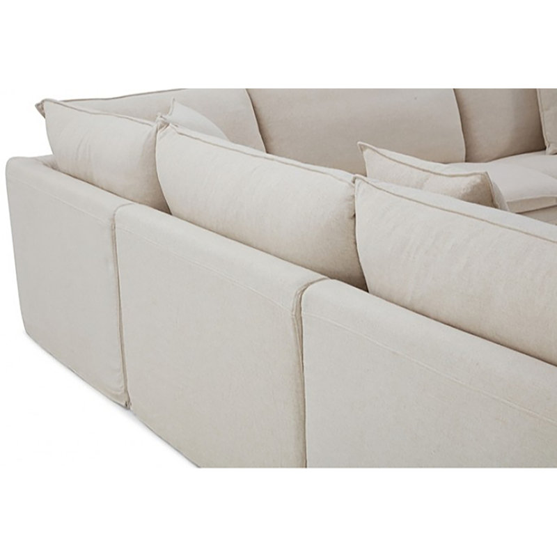 Canapé modulaire Haghney, Lin taupe
