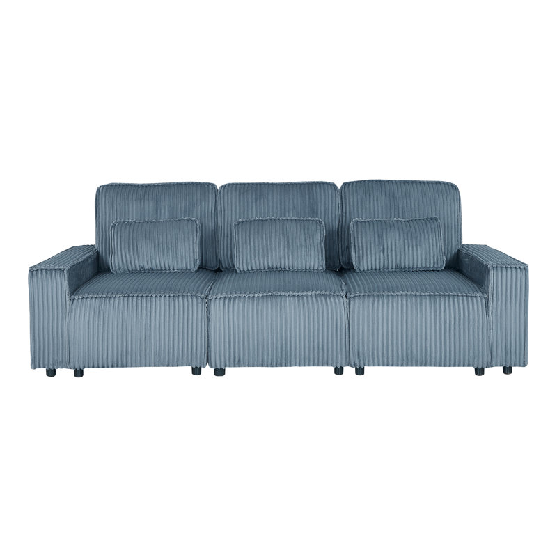 Canapé rembourré de 99 po Belmont, gris, Gris