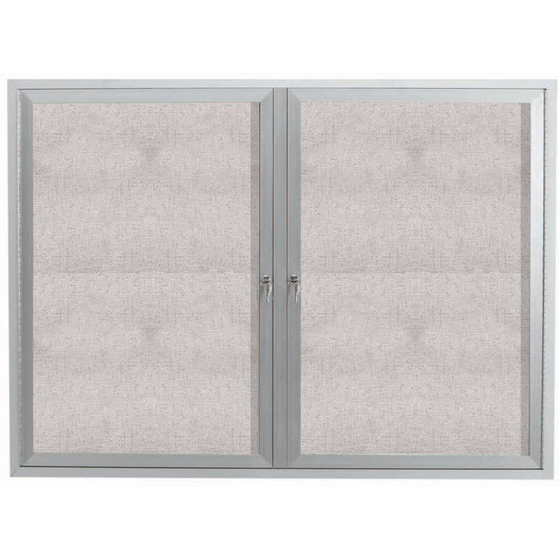 Tableau d'affichage mural extérieur pour l'extérieur, Aluminium anodisé satin transparent, Deux, H 48 po x l 60 po