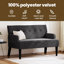 Banc Chesterfield Vidaxl noir 44,09 po x 25,79 po x 29,53 po en velours-1869997249