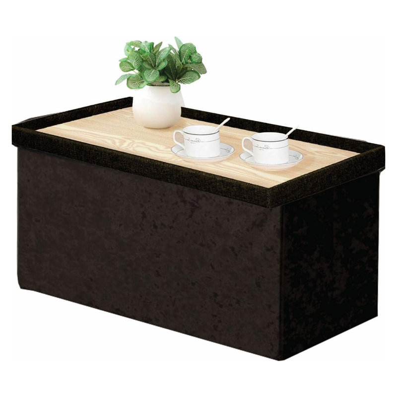 Ottoman Storage Box Coffee Table, Toy Box with Lid, Foldable Stool Seat Footstool with Storage, For Living Room, Bedroom, 2 Seater (76 X 38 X 38 Cm)