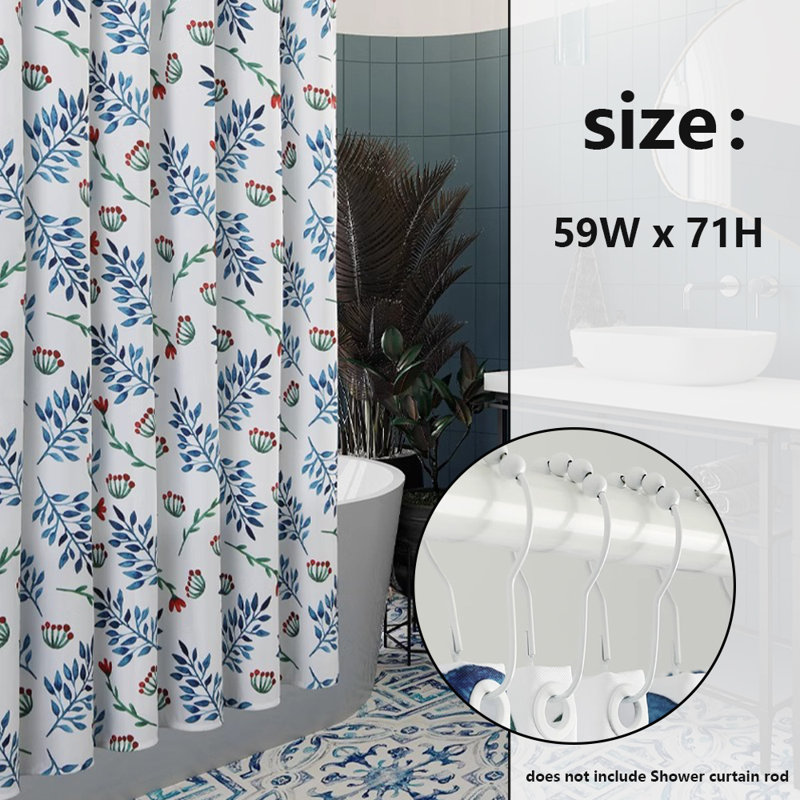 Rideau de douche imperméable en polyester, H 71 po x l 59 po