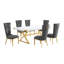 Ensemble de salle à manger rectangulaire L 78 po x l 40 po Hitansh-1573901482-1573784634-1573784630