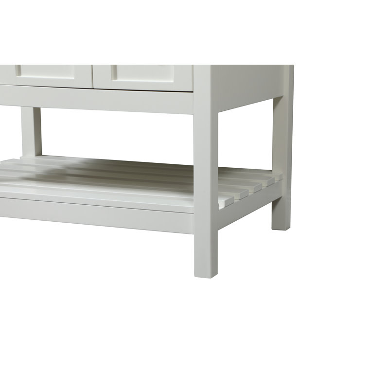 Krish 32'' Single Bathroom Vanity with Engineered Marble Top, White