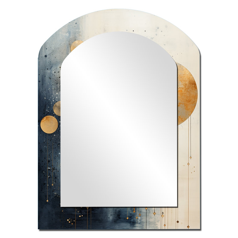 Minimalisme astrologie collage grunge - miroir mural arche beige, 34 po x 25 po