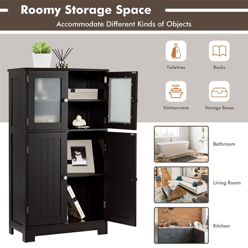 Freestanding Bathroom Cabinet, Black