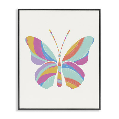 «Groovy Striped Butterfly», art de la giclée encadrée par Chen Alyesh bg-963