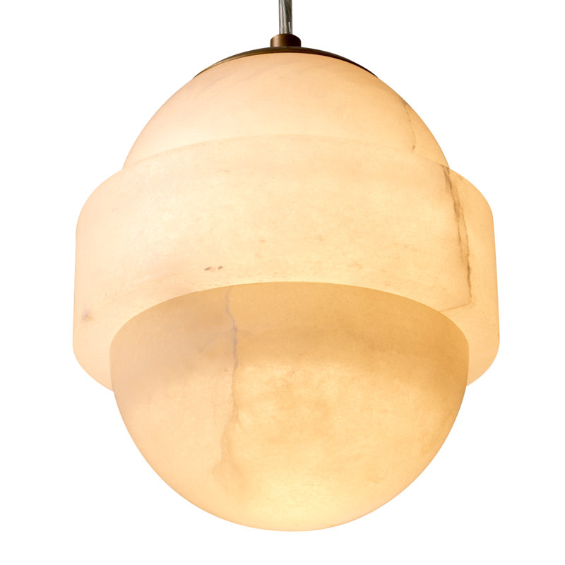 Chandelier Icarus Antique Brass Finish Alabaster