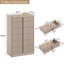 Commode cannelée pour chambre à coucher, commode moderne de 48,6 po avec profil incurvé, poignée en bois massif pour chambre à coucher, salon, couloir, aulne blanc-379206302