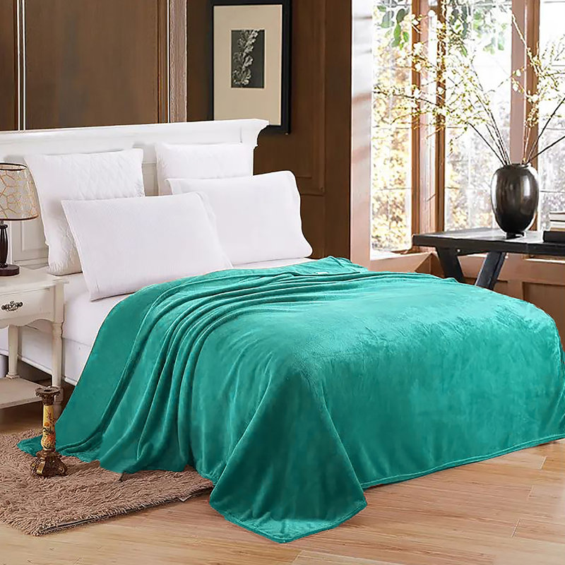  Couverture en flanelle super douce et chaude, Très grand, Turquoise