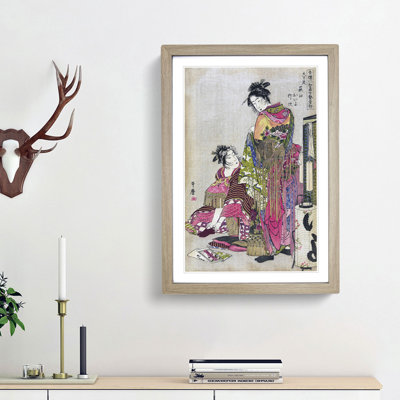 Dressing a Geisha by Kitagawa Utamaro - Picture Frame Painting Print on MDF