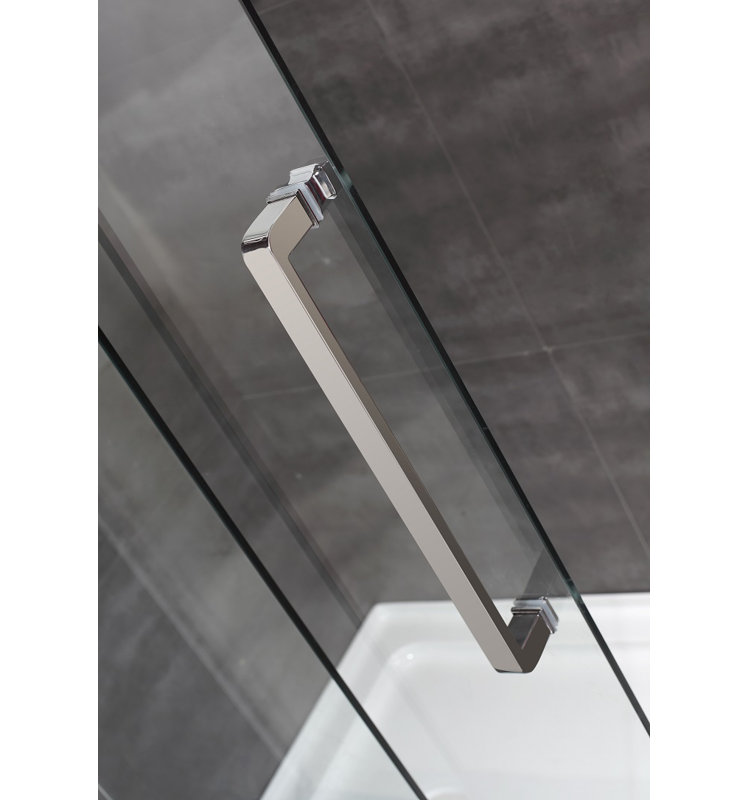 Moselle 56" W x 75" H Single Sliding Frameless Shower Door, Chrome