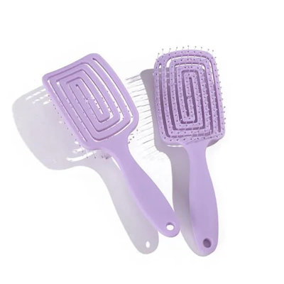 Brosse à cheveux démêlante, brosse à cheveux démêlée sèche et mouillée pour femmes et hommes, poils en nylon ultra-doux, brosse à cheveux incurvée confortable à usage quotidien pour tous les types de cheveux (mauve)