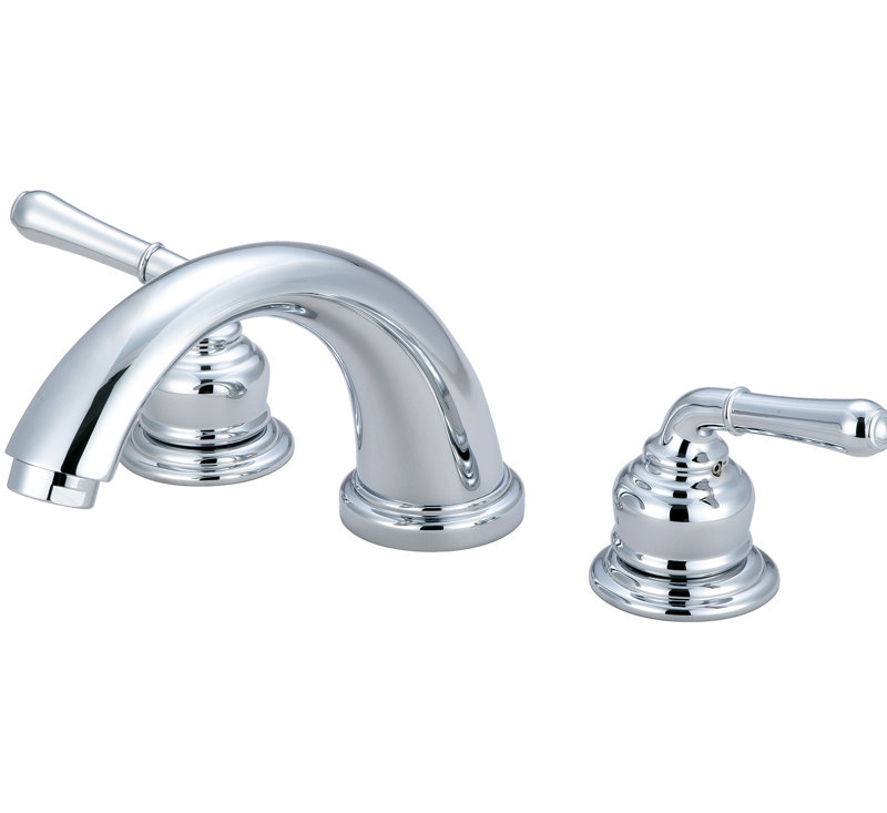 Garniture de robinet de baignoire romaine à fixation sur plateau à poignées doubles, Chrome