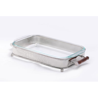 Service rectangulaire en bambou nickel Crock