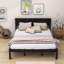 Base de lit plateforme en bois avec tête de lit-1265734520-1265734525