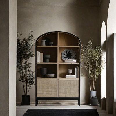 Vintage Arched Accent Cabinet Solid Wood Accent Cabinet