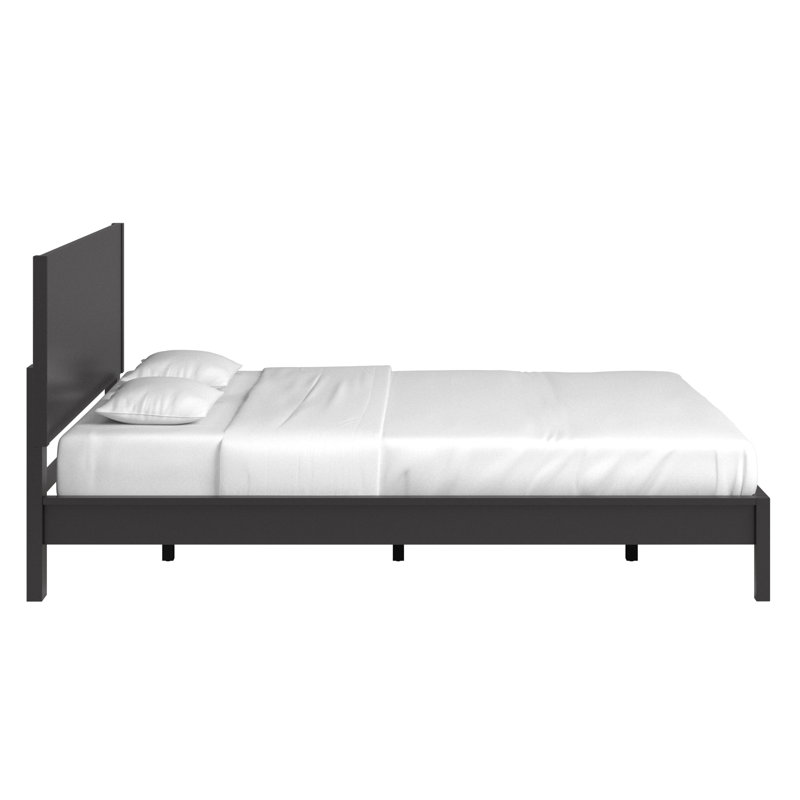 Ismail Danish-Inspired Modern Platform Bed, Queen, Black
