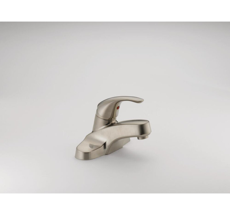 Robinet de salle de bain mural avec bonde, Nickel brossé