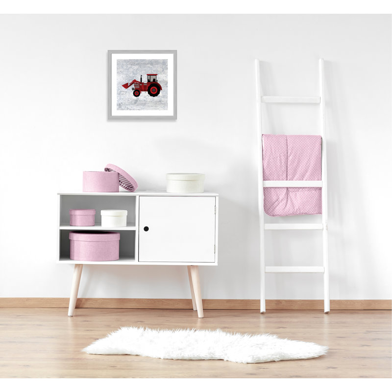 Adhésif décoratif en rouge «Red 3», H 22,5 po x l 22,5 po x P 0,6 po, Encadré plat argent