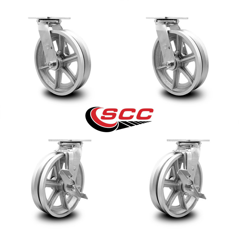4 Piece Semi Steel Caster Set