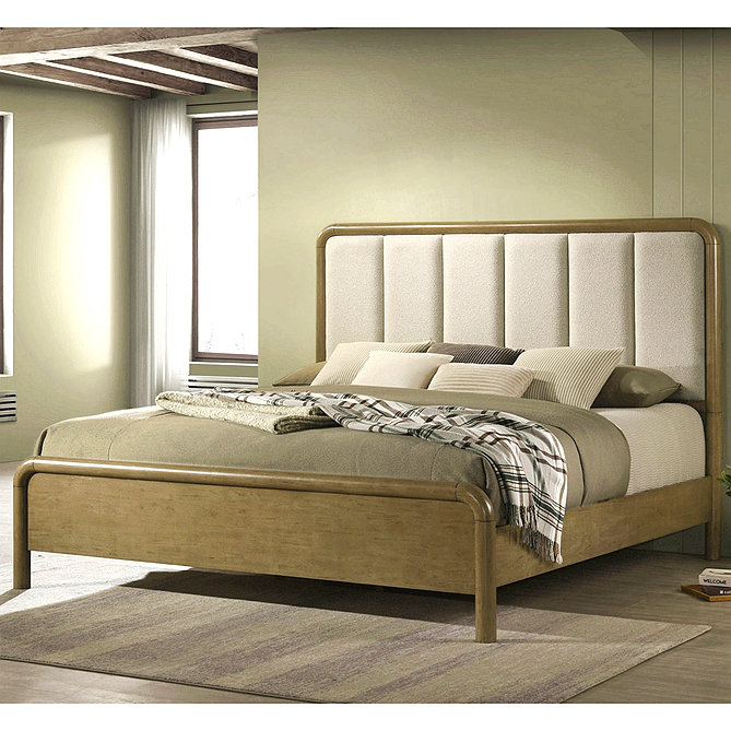 Grand lit tapissier Tully Nutmeg