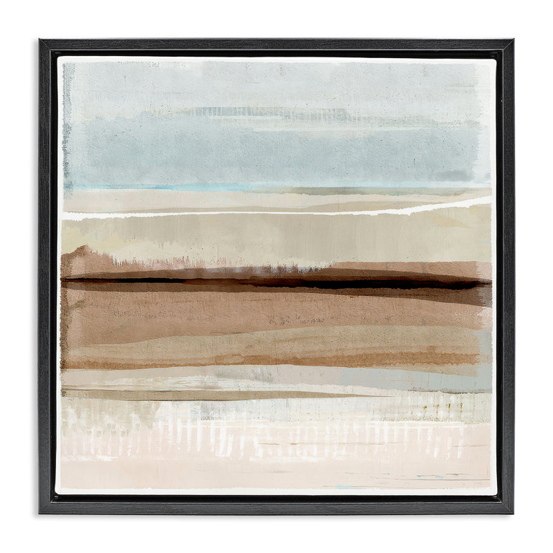 «Winter Sands» par Flora Kouta, Cadre flottant noir de jais, H 25 po x l 25 po