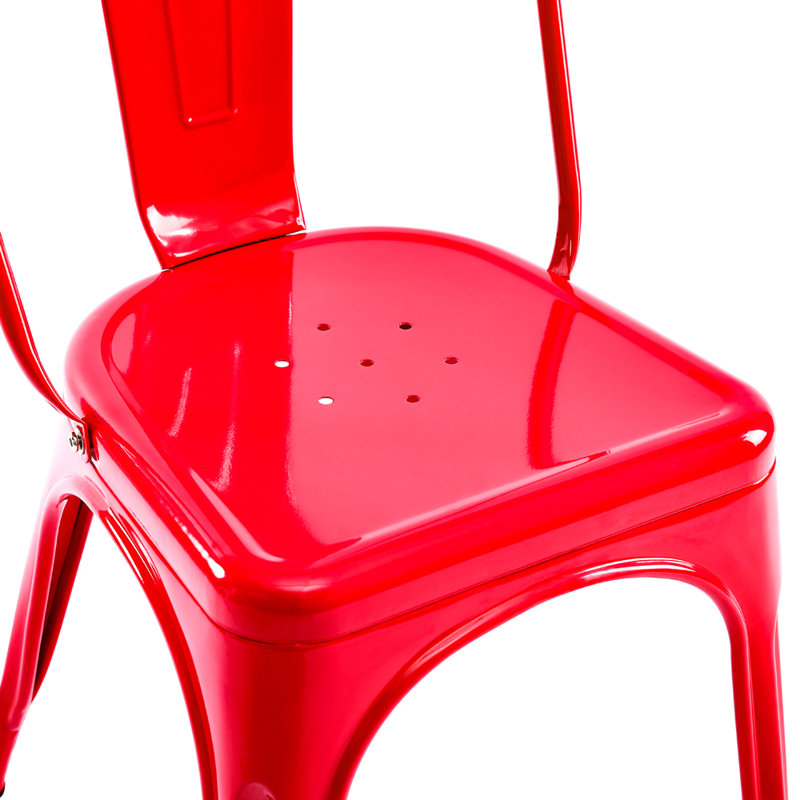 Chaise d'appoint à dossier en lattes Jeanette, Rouge