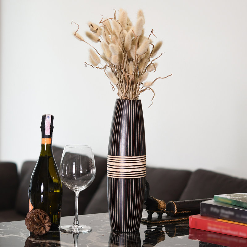 Vase en bois de manguier naturel 14 po