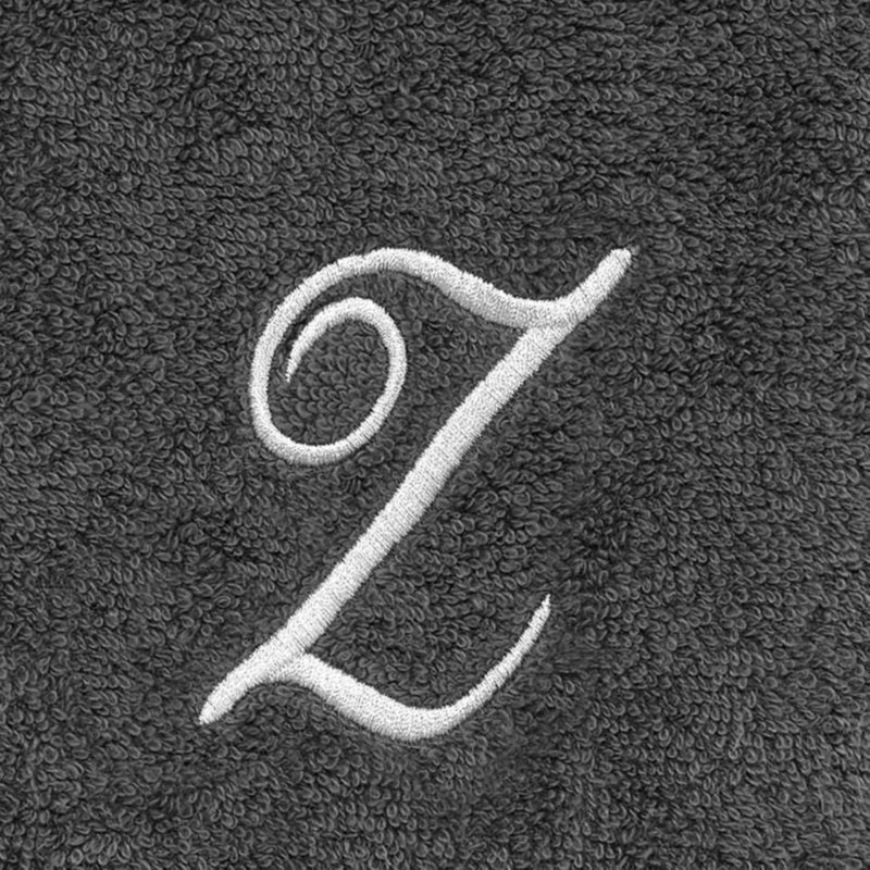 Winston Porter Granite/Silver Script Monogram Fingertip Towel Letter Z
